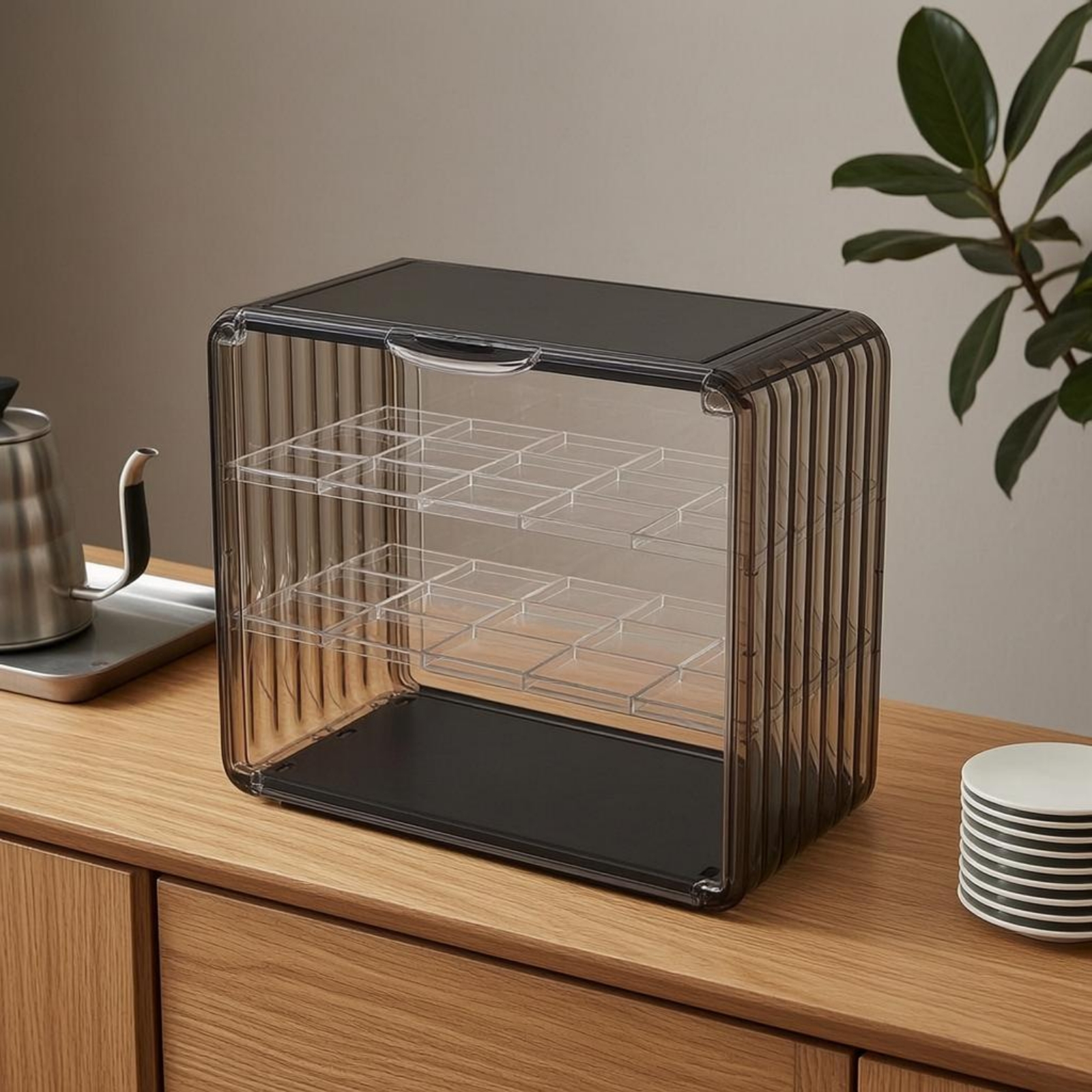 Acrylic Cup Storage Rack Trans - Display Case Acrylic avaliação e preço