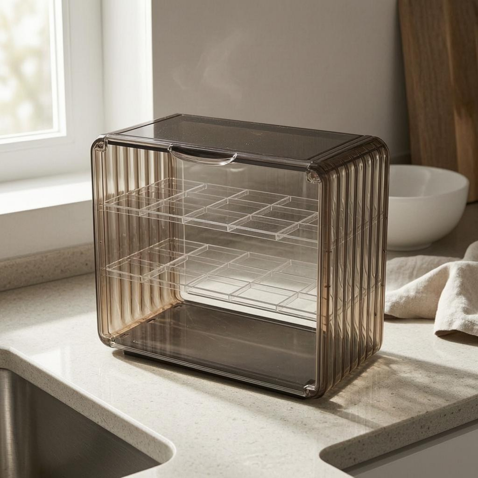 Acrylic Cup Storage Rack Trans - Display Case Acrylic avaliação e preço