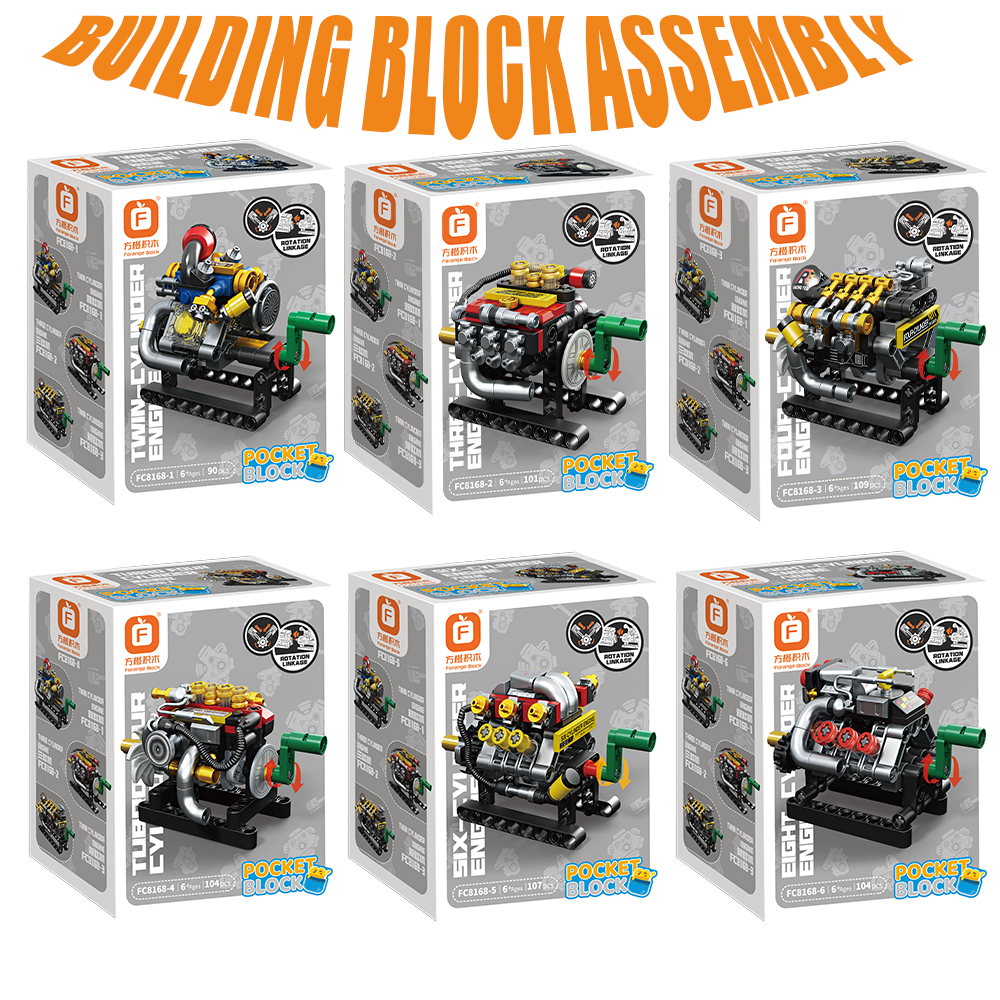 Mini Engine 2/3/4/6/8 Cylinder - Building Block Mini avaliação e preço