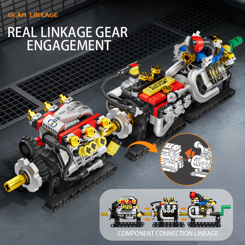 Mini Engine 2/3/4/6/8 Cylinder - Building Block Mini avaliação e preço