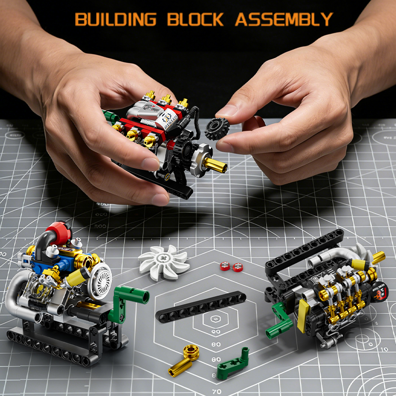 Mini Engine 2/3/4/6/8 Cylinder - Building Block Mini avaliação e preço