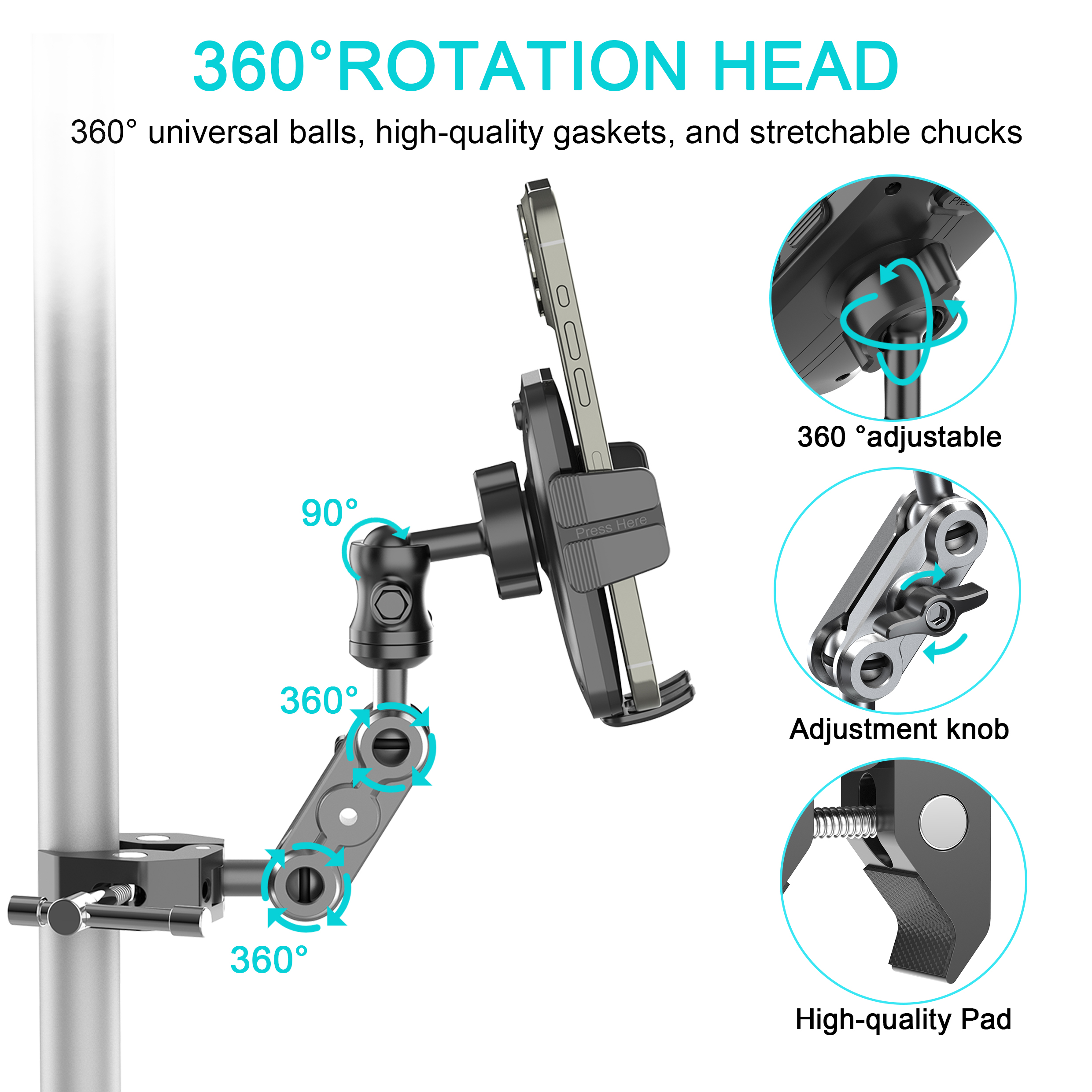Phone Holder with Super Clamp  - Pop Display Shelf avaliação e preço